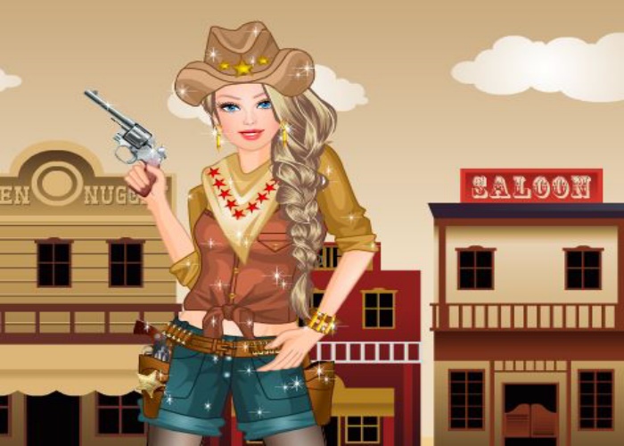 Cow girl en plein western