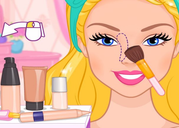 jeux de barbie habillage et maquillage et coiffure