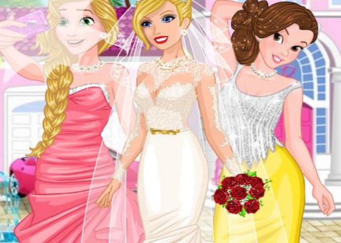 Selfie de mariage avec princesses