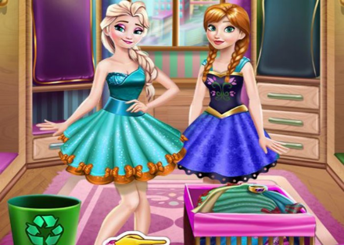 Elsa et Anna rangent le dressing