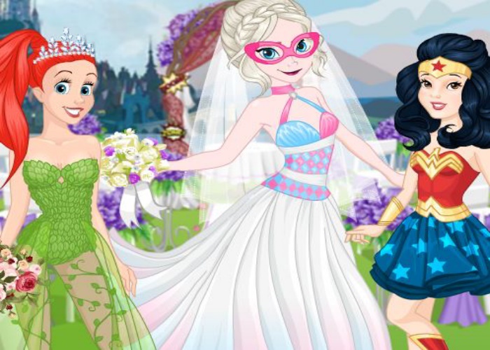 Mariage de super héros princesses