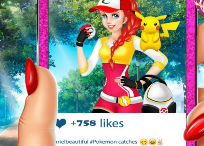 Ariel chasse les Pokémon