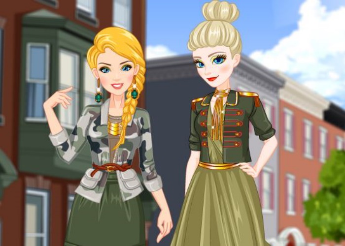 Look armée pour Elsa et Barbie