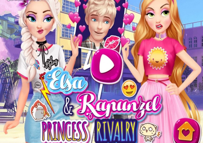 Elsa et Raiponce amoureuses du même garçon