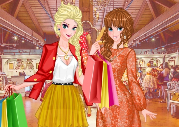 Elsa et Anna font les soldes