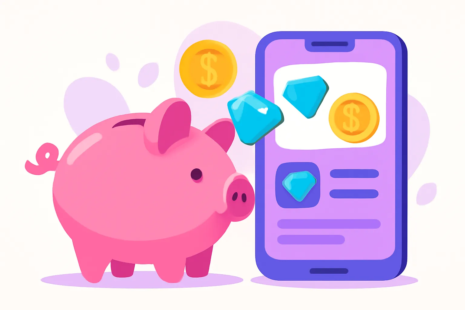 Illustration budget et achats intégrés dans les jeux mobiles