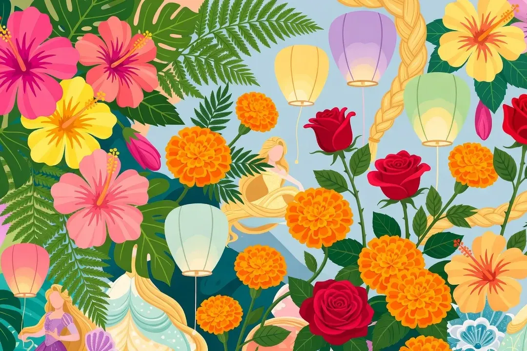 Éléments visuels Disney avec Vaiana, Raiponce et Mirabel